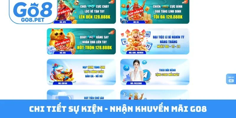Chi tiết sự kiện - Nhận khuyến mãi GO8